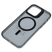 Чехол накладка Sky Armor с поддержкой MagSafe для APPLE iPhone 14 Pro Max, подставка, цвет прозрачно черный Чехол накладка Sky Armor с поддержкой MagSafe для APPLE iPhone 14 Pro Max, подставка, цвет прозрачно черный