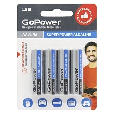 Батарейка GoPower LR6 AA BL4 Alkaline 1.5V