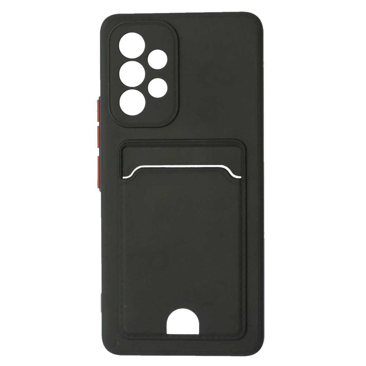 Чехол накладка BUTTON для SAMSUNG Galaxy A53, силикон, отдел для карт, цвет черный