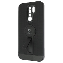 Чехол накладка iFace для XIAOMI Redmi 9, силикон, защита камеры, выдвижная подставка, цвет черный