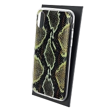 Чехол накладка для APPLE iPhone X, iPhone XS, силикон, глянцевый, рисунок Темная кожа змеи