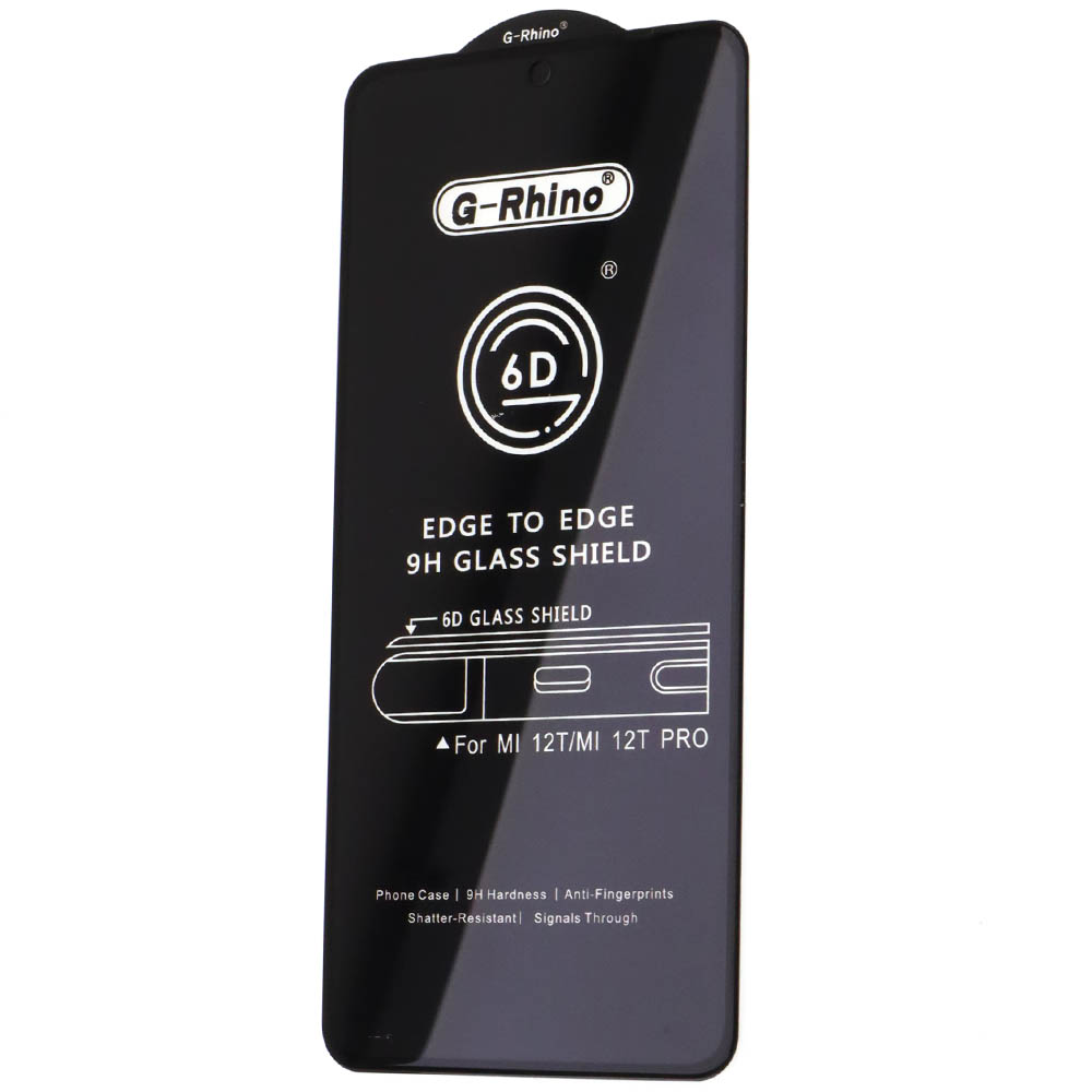 Защитное стекло 6D G-Rhino для XIAOMI 12T, XIAOMI 12T Pro, 13T, 13T Pro, цвет окантовки черный