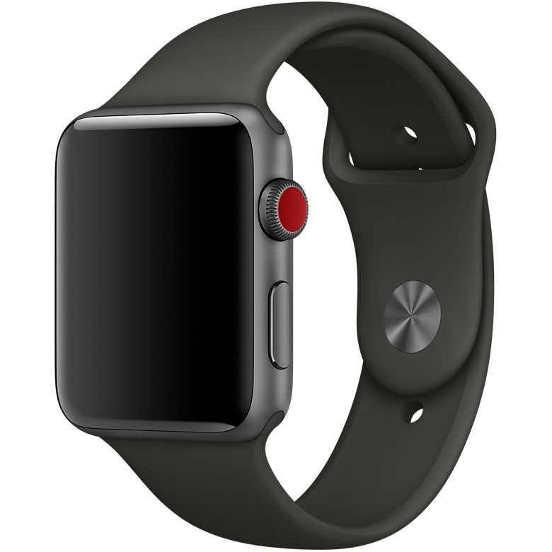 Ремешок для Apple Watch спортивный "Sport", размер 38-40 mm, цвет Черно-зеленый.