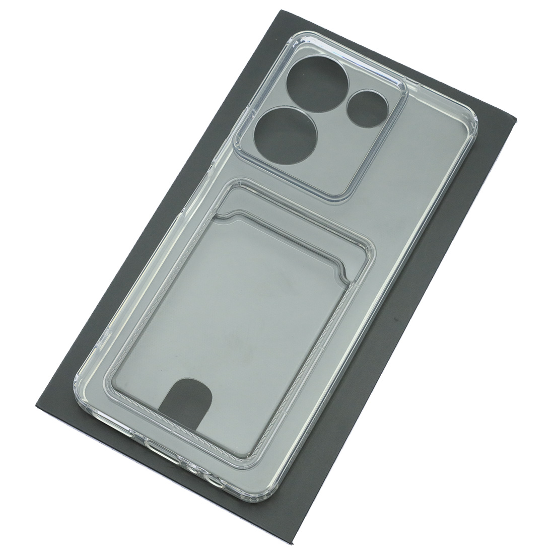 Чехол накладка CARD CASE для TECNO Camon 20 4G, Camon 20 Pro 4G, силикон, отдел для карт, цвет прозрачный