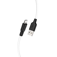 Кабель HOCO X21 Plus Lightning 8 pin, флуоресцентный, 2.4A, длина 1 метр, цвет черно белый