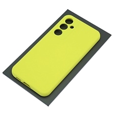 Чехол накладка Silicon Cover для SAMSUNG Galaxy S23 FE, защита камеры, силикон, бархат, цвет желтый Чехол накладка Silicon Cover для SAMSUNG Galaxy S23 FE, защита камеры, силикон, бархат, цвет желтый