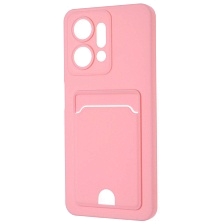 Чехол накладка BUTTON для Honor X7a, Honor X7a Plus, защита камеры, силикон, отдел для карт, цвет розовый