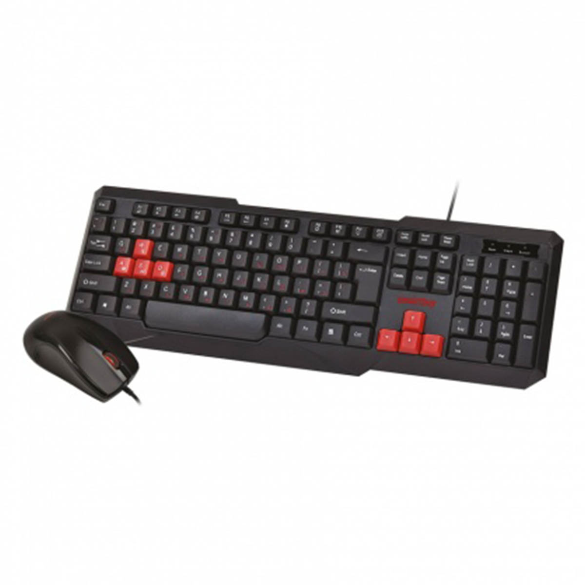 Комплект проводная мышь и клавиатура Smartbuy One 230346-KR, цвет черно красный