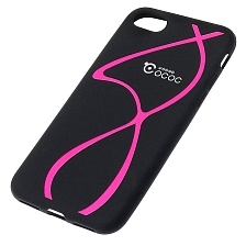 Чехол накладка для APPLE iPhone 7, силикон, рисунок Розовые полосы.