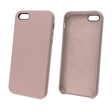 Чехол накладка Silicon Case для APPLE iPhone 5, 5S, SE, силикон, бархат, цвет лаванда.