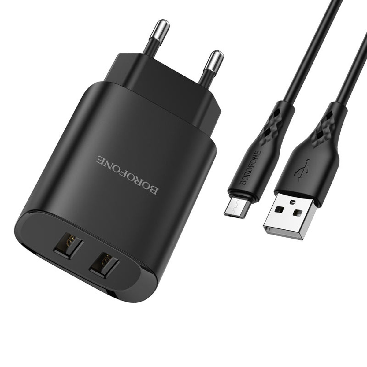 СЗУ (Сетевое зарядное устройство) BOROFONE BN2 Super fast с кабелем Micro USB, 2.1А, длина 1 метр, цвет черный | ВСЁ ПО 300 СЗУ (Сетевое зарядное устройство) BOROFONE BN2 Super fast с кабелем Micro USB, 2.1А, длина 1 метр, цвет черный | ВСЁ ПО 300