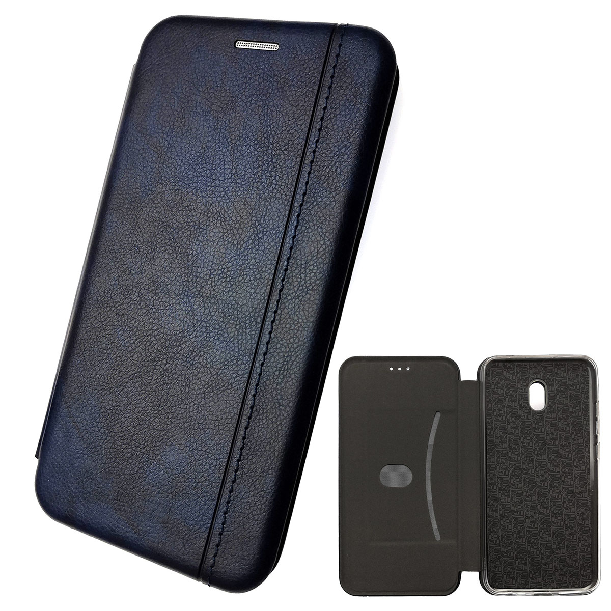 Чехол книжка VINTAGE LiNE для XIAOMI Redmi 8A, экокожа, визитница, цвет темно синий