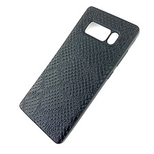 Чехол накладка для SAMSUNG Galaxy Note 8 (SM-N950), силикон, под кожу питона, цвет черный.