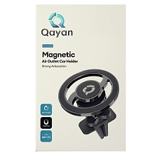 Автомобильный магнитный держатель QAYAN QH-123 для смартфона, в решетку воздуховода, на приборную панель, цвет черный