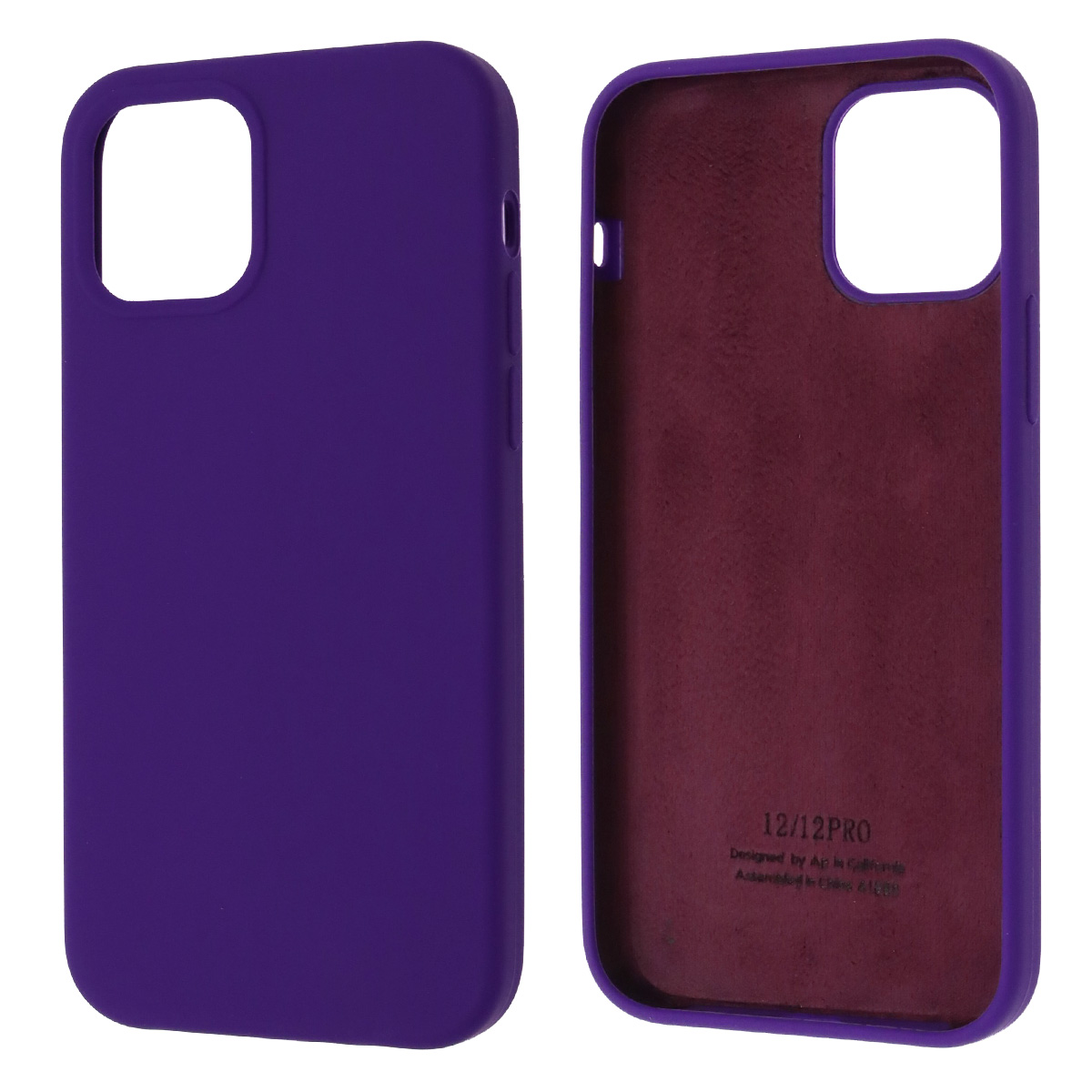 Чехол накладка Silicon Case для APPLE iPhone 12, iPhone 12 Pro, силикон, бархат, цвет фиолетовый