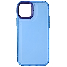 Чехол накладка AIR BAG для APPLE iPhone 12, iPhone 12 Pro, силикон, цвет прозрачно голубой