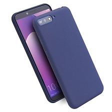 Чехол накладка NEW COLOR для HUAWEI Y6 2018, силикон, цвет синий.