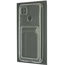 Чехол накладка CARD CASE для XIAOMI Redmi 9C, Redmi 10A, силикон, отдел для карт, цвет прозрачный Чехол накладка CARD CASE для XIAOMI Redmi 9C, Redmi 10A, силикон, отдел для карт, цвет прозрачный