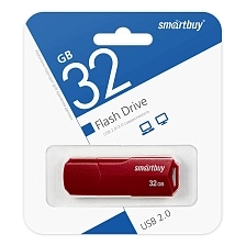 Флешка USB 2.0 32GB SMARTBUY CLUE, цвет бордовый