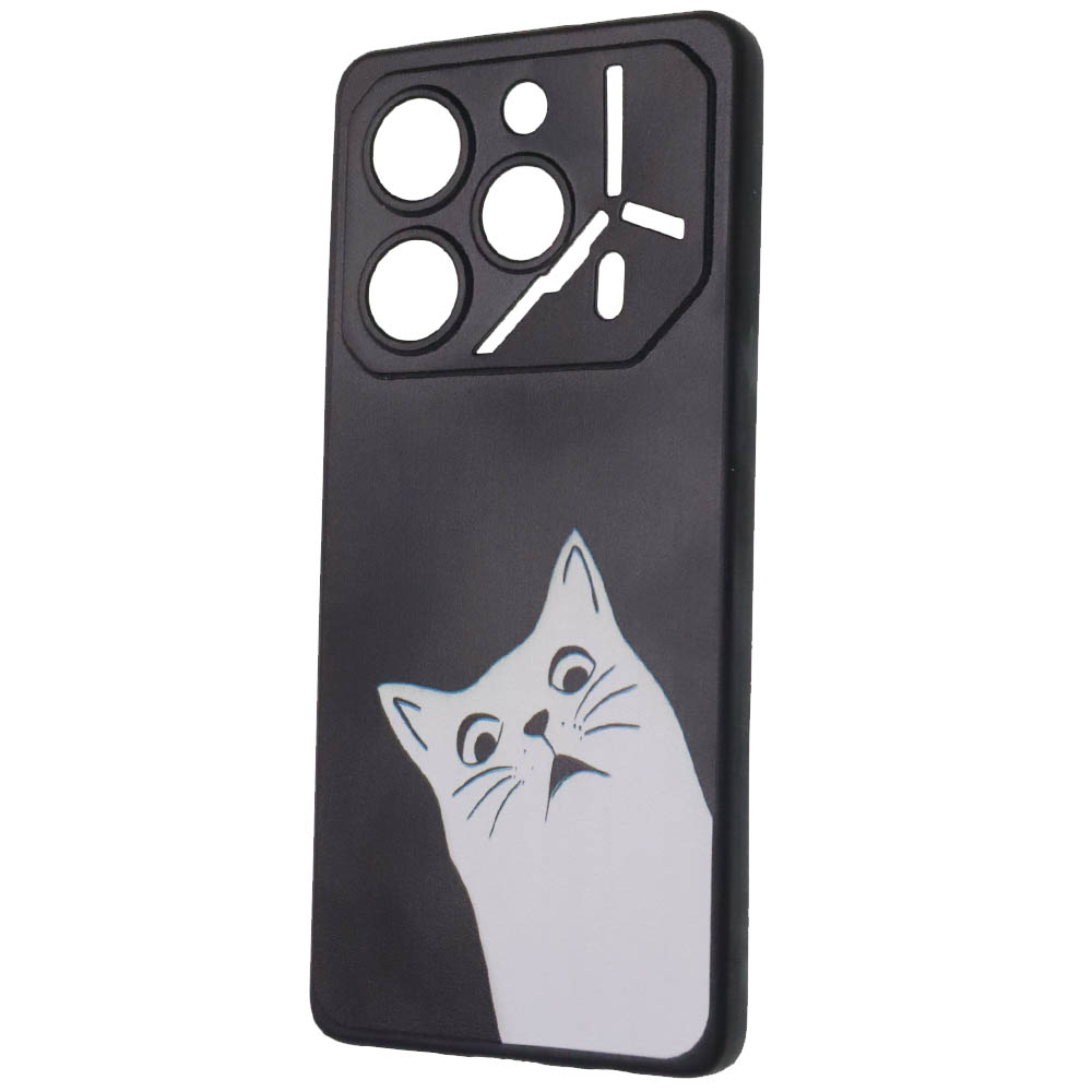 Чехол накладка для TECNO Pova 6, TECNO Pova 6 Pro 5G, защита камеры, рисунок Кот
