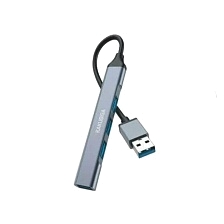 Адаптер, переходник, конвертер, хаб концентратор KAKUSIGA KSC-1428 4-in-1 с USB A на 4 USB A, 5 Гбит/с, длина 6 см, цвет черно серебристый