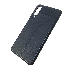 Чехол накладка AUTO FOCUS для SAMSUNG Galaxy A7 2018 (SM-A750), силикон, матовый, цвет черный.