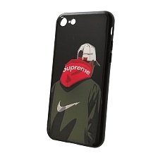 Чехол накладка для APPLE iPhone 7, 8, силикон, рисунок Suprime.