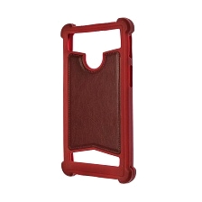 Чехол накладка универсальная 5.0 - 5.5 дюймов, силикон, экокожа, цвет коричневый