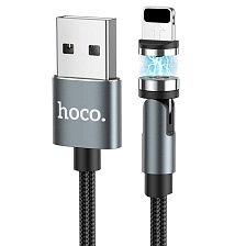 Магнитный зарядный кабель HOCO U94 Universal APPLE Lightning 8 pin, 2.4A, длина 1.2 метра, цвет черный