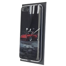Чехол накладка для HUAWEI Honor 7A, Y5 2018, Y5 Prime, Y5 Lite, силикон, рисунок красный Porsche