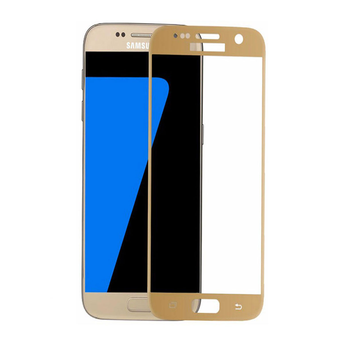Защитное стекло для SAMSUNG Galaxy S7 (SM-G930), цвет окантовки золотистый