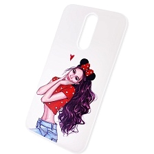 Чехол накладка для XIAOMI Redmi 8, силикон, рисунок Девушка Маус.
