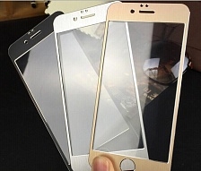 Защитное стекло для Apple iPhone 6 & 6S на всю поверхность окантовка серебро. Защитное стекло для Apple iPhone 6 & 6S на всю поверхность окантовка серебро.