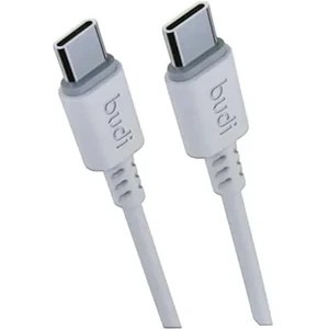 Кабель BUDI DC011TT10W Type-C на Type-C, 1 метр, 3A, цвет белый