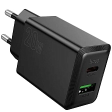 СЗУ (Сетевое зарядное устройство) HOCO N69 Nuevo, 1 USB Type C, 1 USB A, PD20W, QC3.0, цвет черный СЗУ (Сетевое зарядное устройство) HOCO N69 Nuevo, 1 USB Type C, 1 USB A, PD20W, QC3.0, цвет черный
