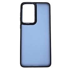 Чехол накладка для SAMSUNG Galaxy A33, силикон, пластик, цвет окантовки темно синий