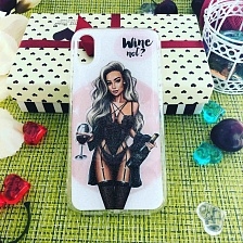 Чехол накладка для APPLE iPhone X, XS, силикон, рисунок WINE NOT.