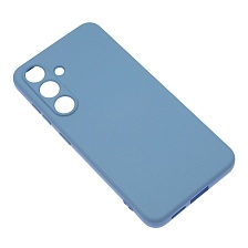 Чехол накладка NANO для SAMSUNG Galaxy S24, Galaxy S25, защита камеры, силикон, бархат, цвет васильковый