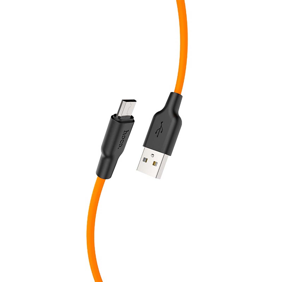 Кабель HOCO X21 Plus Micro USB, 2.4А, длина 1 метр, цвет черно оранжевый
