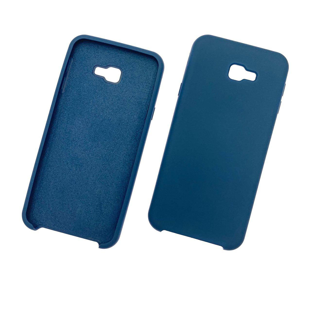 Чехол накладка Silicon Cover для SAMSUNG Galaxy J4 Plus (SM-J415), J4 Prime, силикон, бархат, цвет синий.