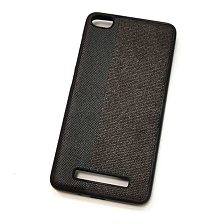Чехол накладка для XIAOMI Redmi 4А, силикон, ткань, цвет черный