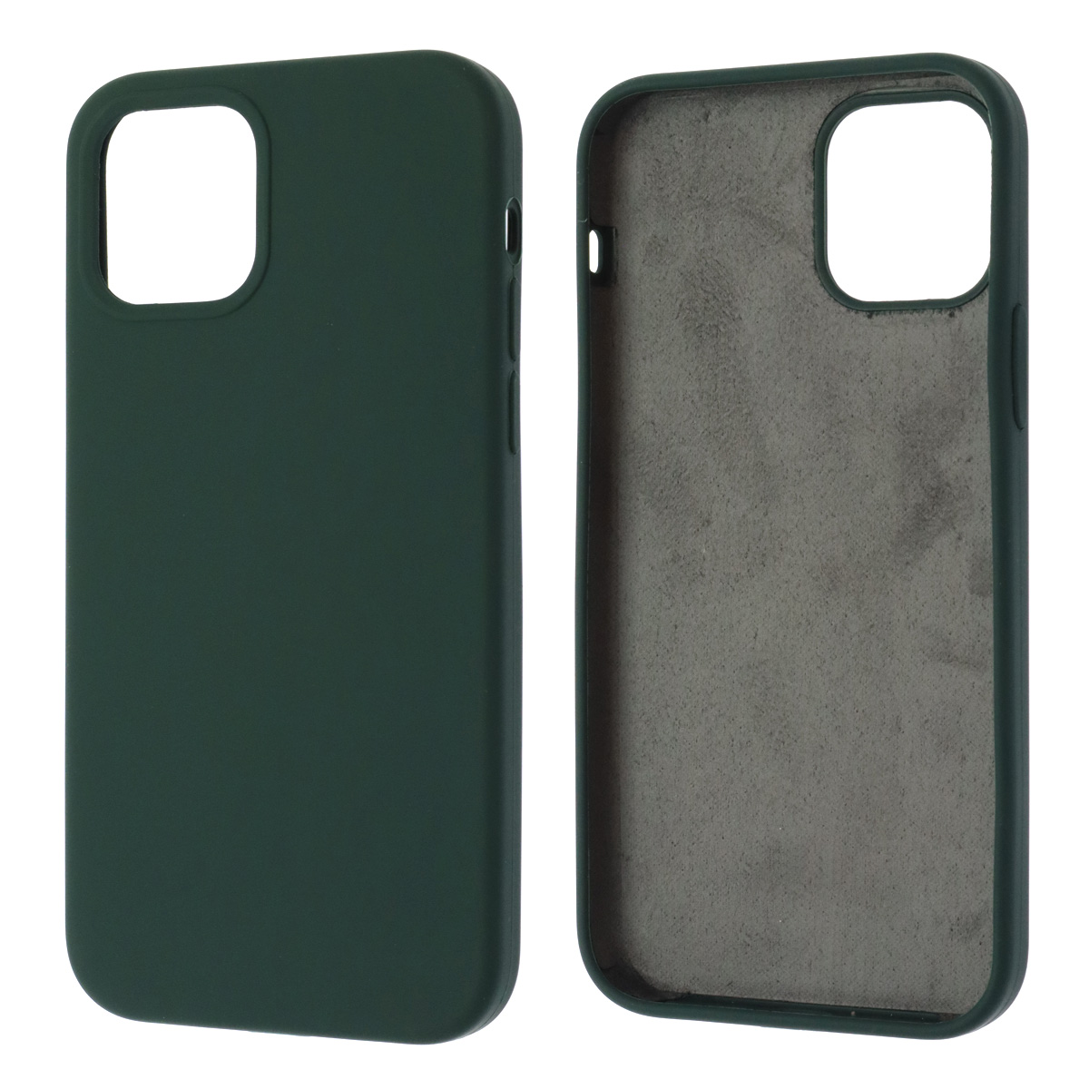 Чехол накладка Silicon Case для APPLE iPhone 12, iPhone 12 Pro, силикон, бархат, цвет темно зеленый Чехол накладка Silicon Case для APPLE iPhone 12, iPhone 12 Pro, силикон, бархат, цвет темно зеленый