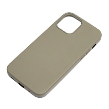 Чехол накладка Leather Case для APPLE iPhone 12 Pro, силикон, бархат, экокожа, цвет светло серый