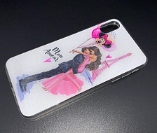 Чехол накладка для APPLE iPhone XS MAX, силикон, рисунок MON AMOUR.