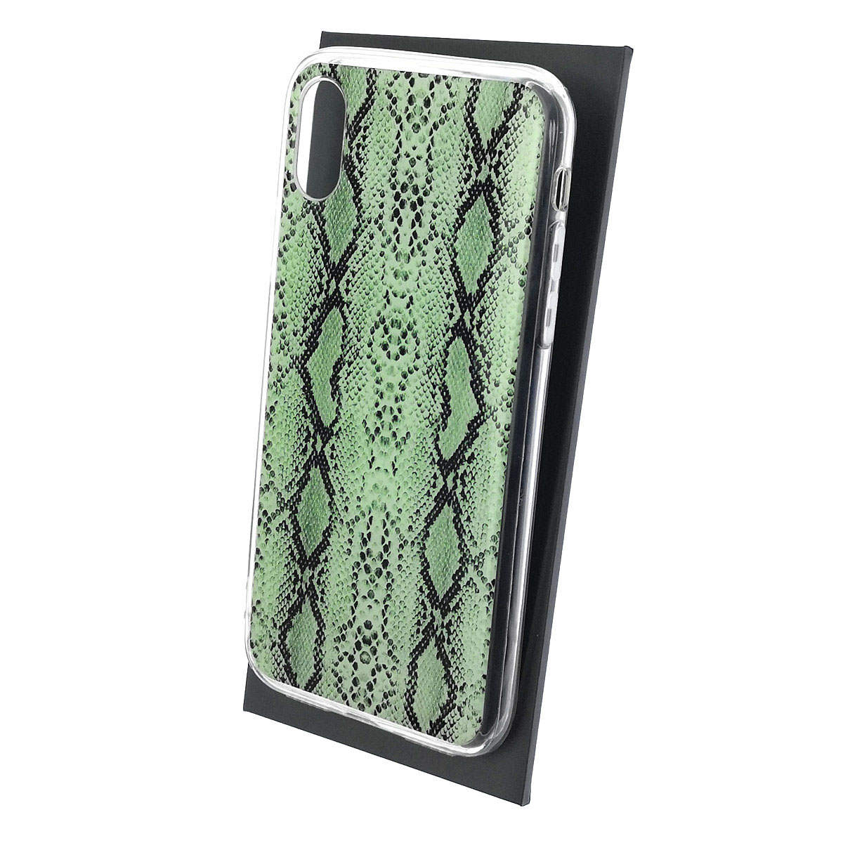 Чехол накладка для APPLE iPhone X, iPhone XS, силикон, глянцевый, рисунок Зеленая кожа Каймана
