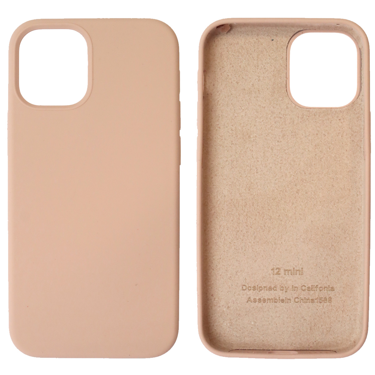 Чехол накладка Silicon Case для APPLE iPhone 12 mini (5.4"), силикон, бархат, цвет розовый песок