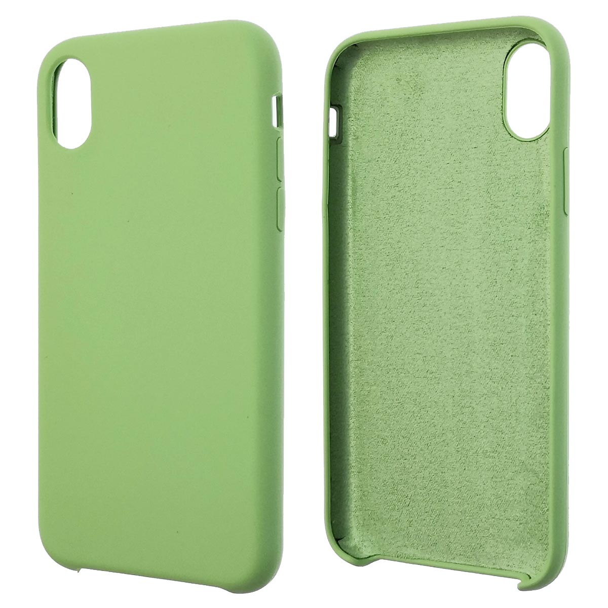 Чехол накладка Silicon Case для APPLE iPhone XR, силикон, бархат, цвет фисташковый