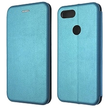 Чехол книжка STYLISH для XIAOMI Mi 8 Lite, экокожа, визитница, цвет голубой