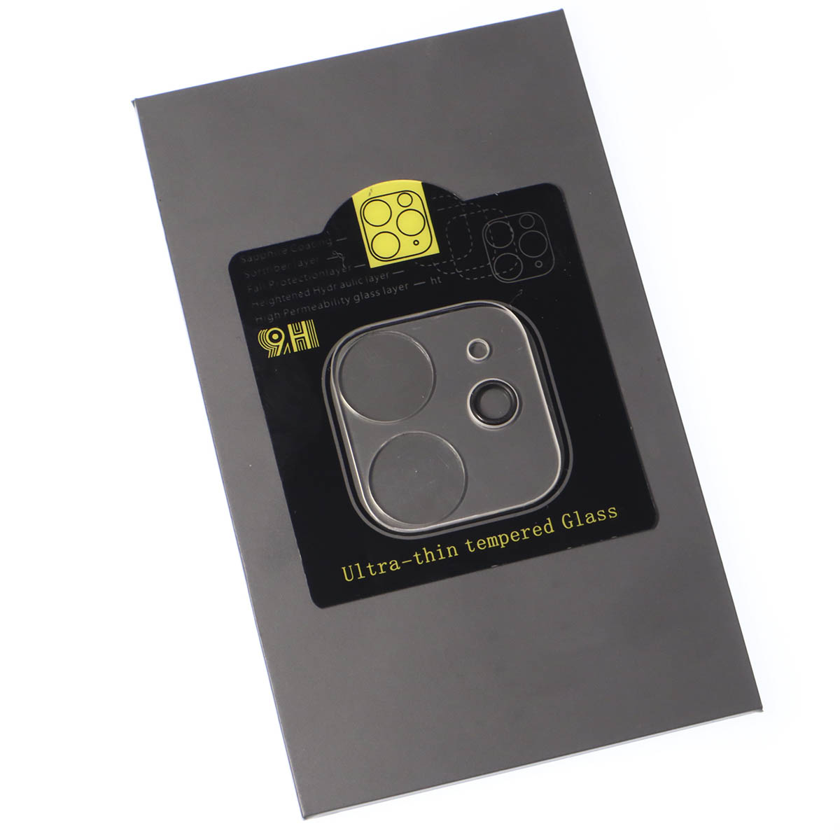 Защитное стекло LENS SHIELD для камеры APPLE iPhone 12, прозрачное, цвет окантовки черный