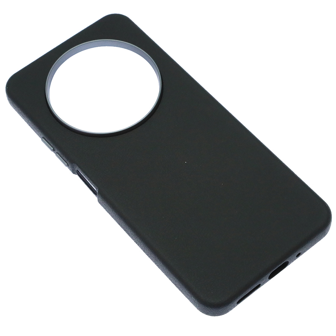 Чехол накладка для XIAOMI Redmi 14C, POCO C75, силикон, пластик, текстура кожи, бархат, цвет черный